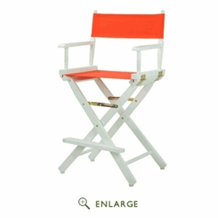 BETTERBEDS 220-01-021-19 24 in. Directors Chair White Frame with Orange Canvas BE3312995